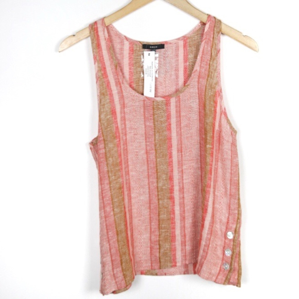 NWT DREW Striped Button Detail Blouse